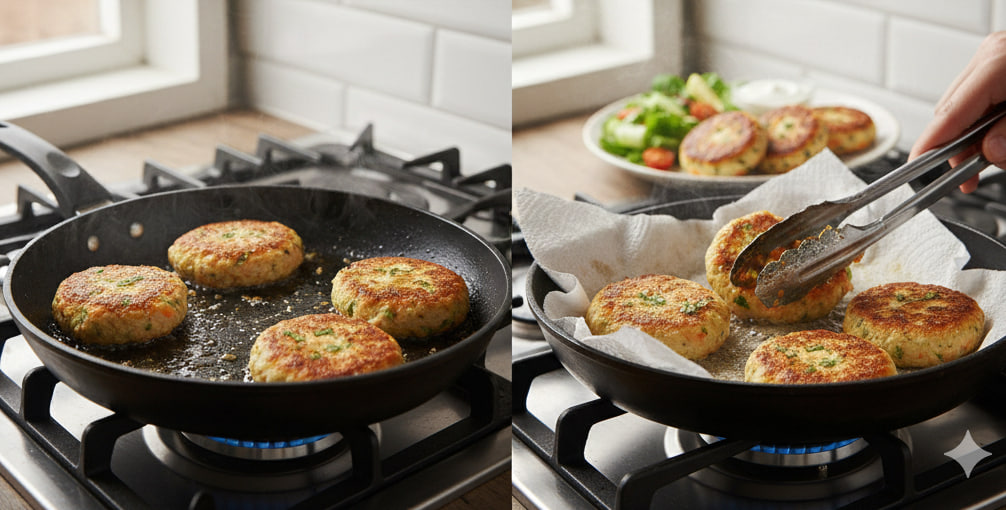 غذای دیابتی: کتلت مرغ و سبزیجات